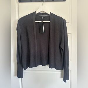 Parkhurst Gray Cardigan Sweater Cropped Knit